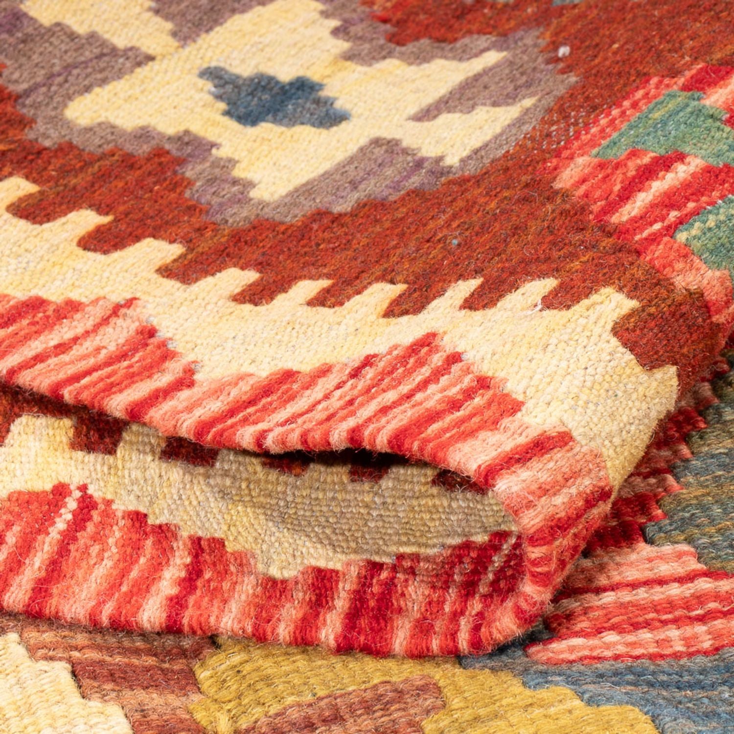 Kelim Carpet - Splash - 198 x 148 cm - flerfarvet
