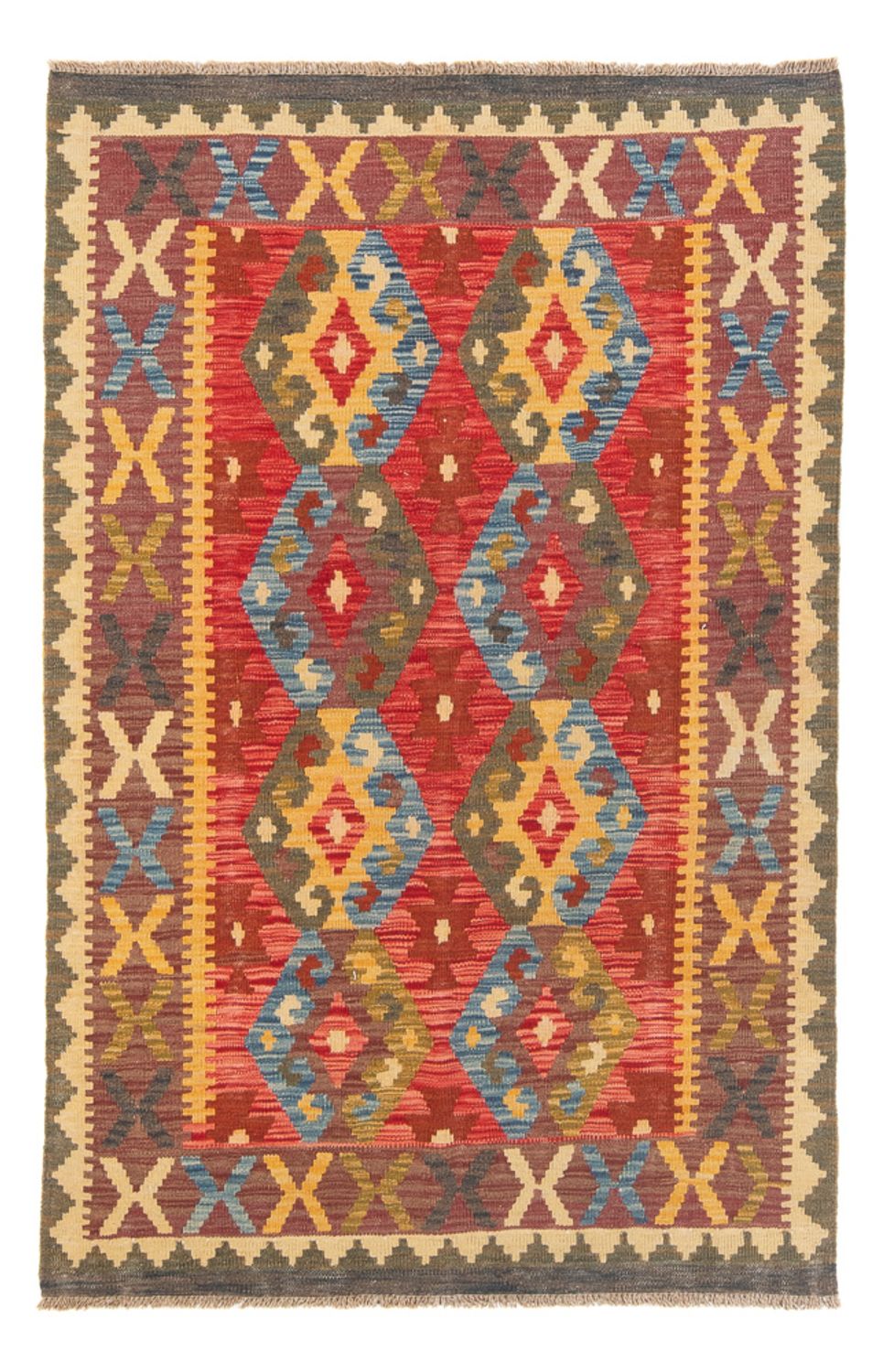 Kelim Carpet - Splash - 152 x 100 cm - flerfarvet