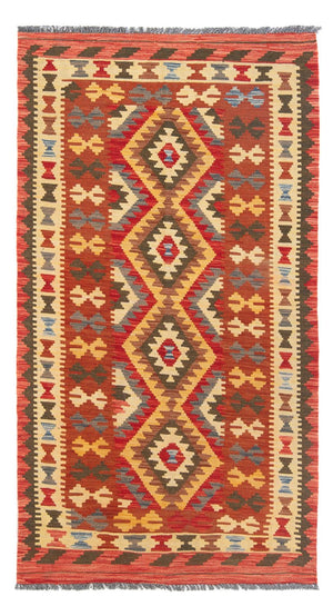 Løber Kelim Carpet - Splash - 201 x 102 cm - flerfarvet