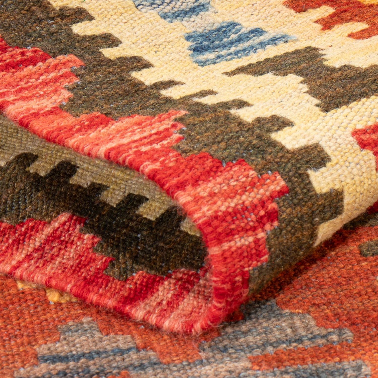 Løber Kelim Carpet - Splash - 201 x 102 cm - flerfarvet