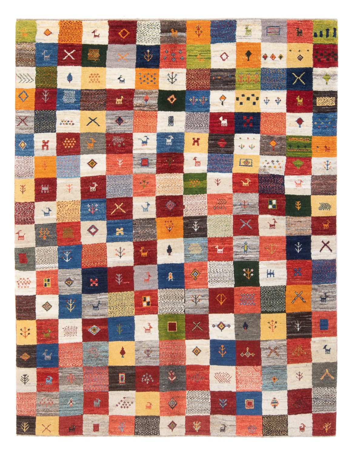 Gabbeh-tæppe - Persisk - 201 x 157 cm - flerfarvet