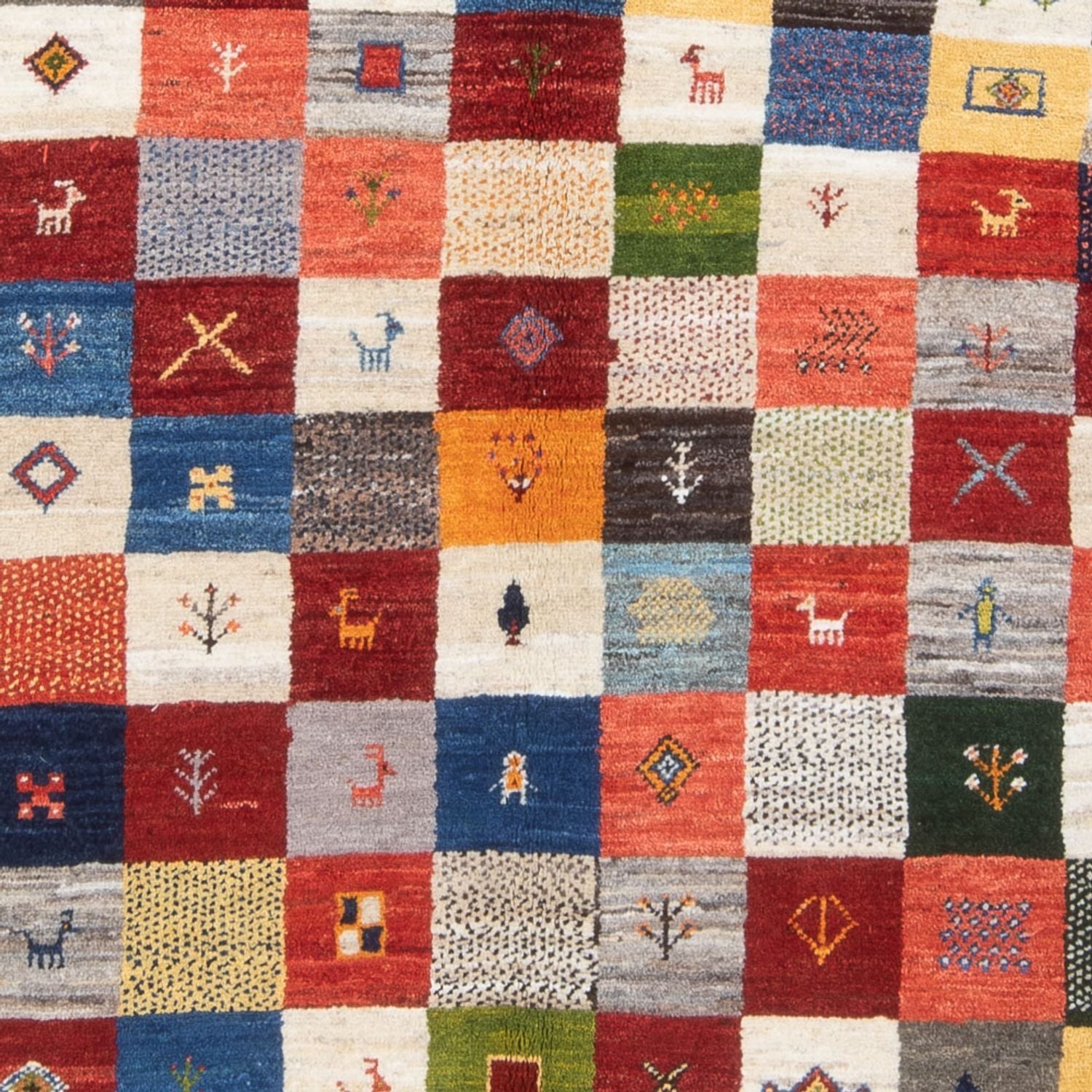Gabbeh-tæppe - Persisk - 201 x 157 cm - flerfarvet