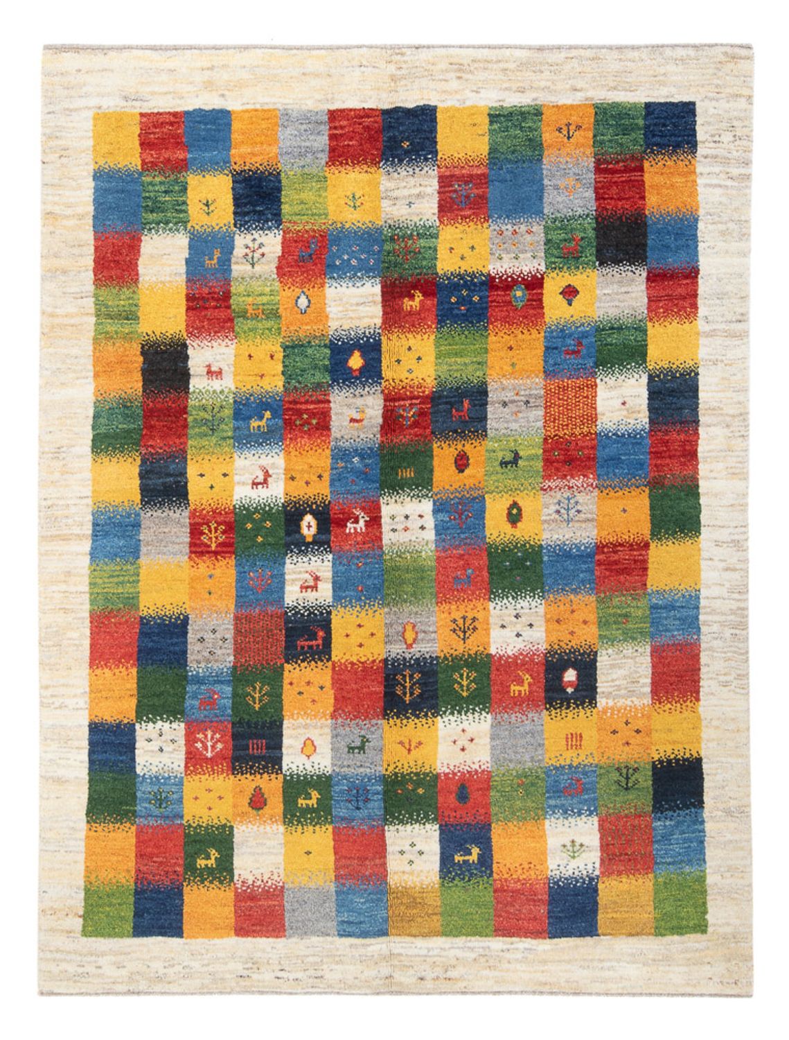 Gabbeh-tæppe - Persisk - 204 x 153 cm - flerfarvet