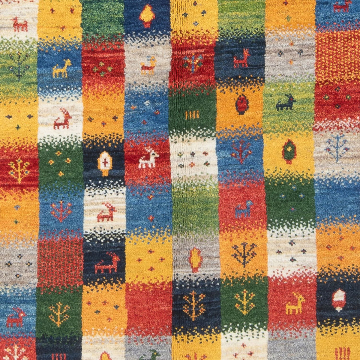 Gabbeh-tæppe - Persisk - 204 x 153 cm - flerfarvet