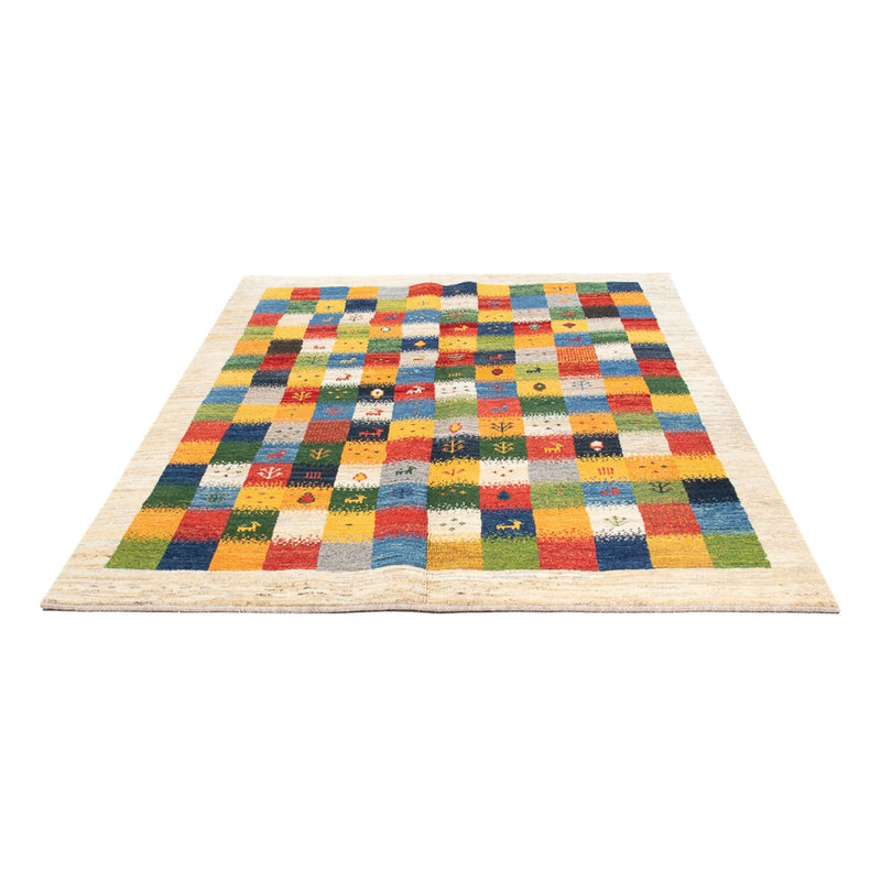 Gabbeh-tæppe - Persisk - 204 x 153 cm - flerfarvet