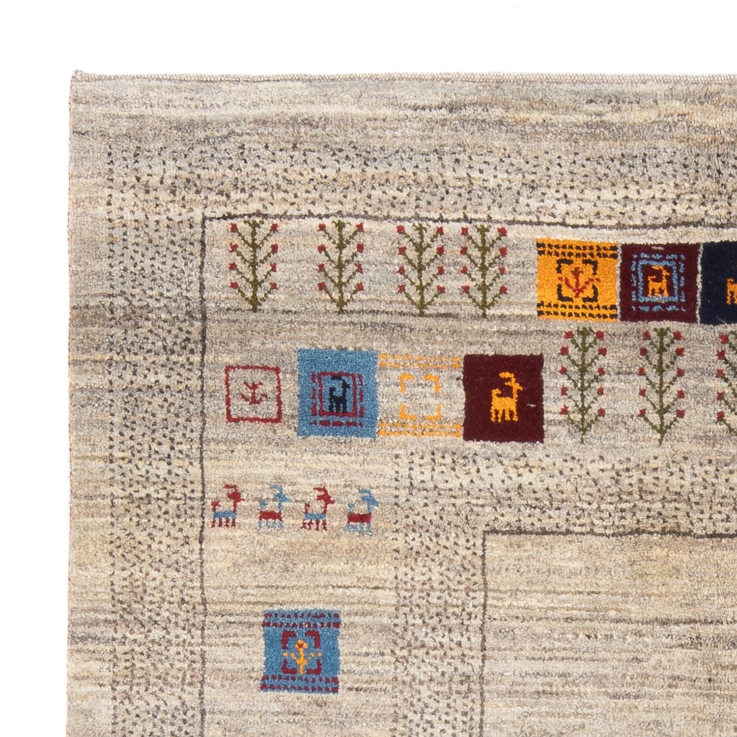 Gabbeh-tæppe - Persisk - 196 x 155 cm - flerfarvet