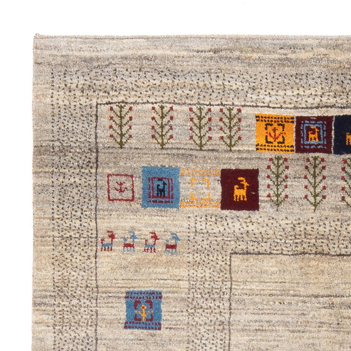Gabbeh-tæppe - Persisk - 196 x 155 cm - flerfarvet