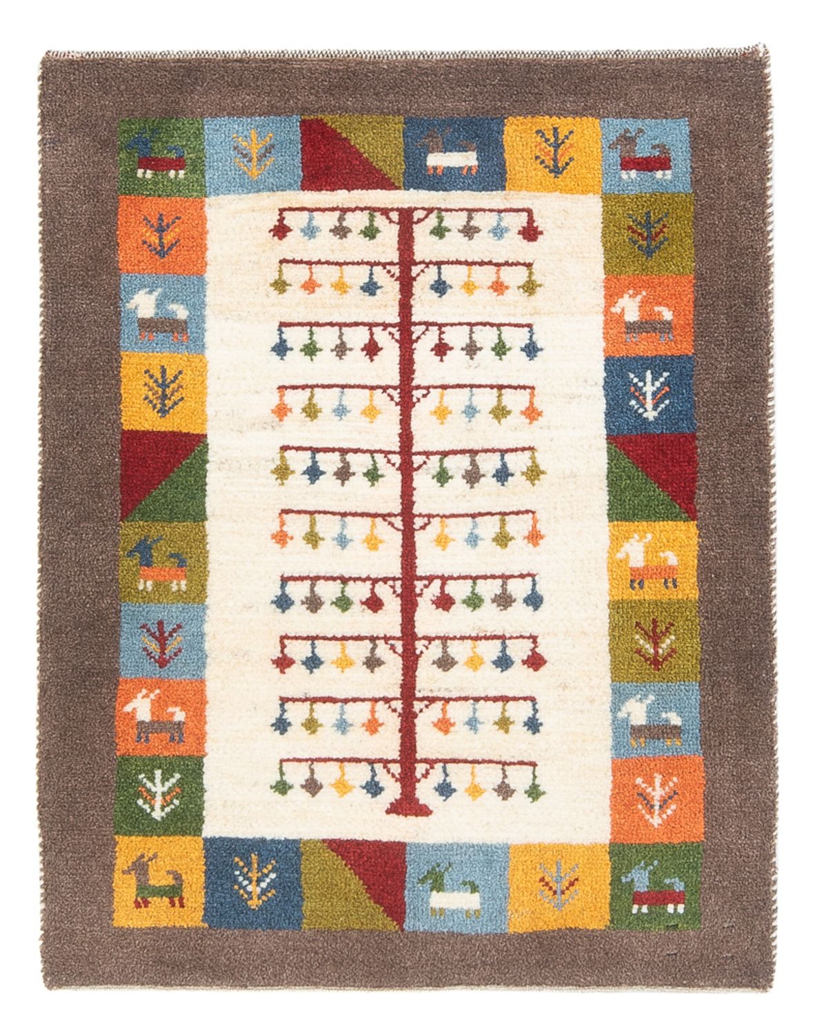 Gabbeh-tæppe - Persisk - 90 x 63 cm - flerfarvet