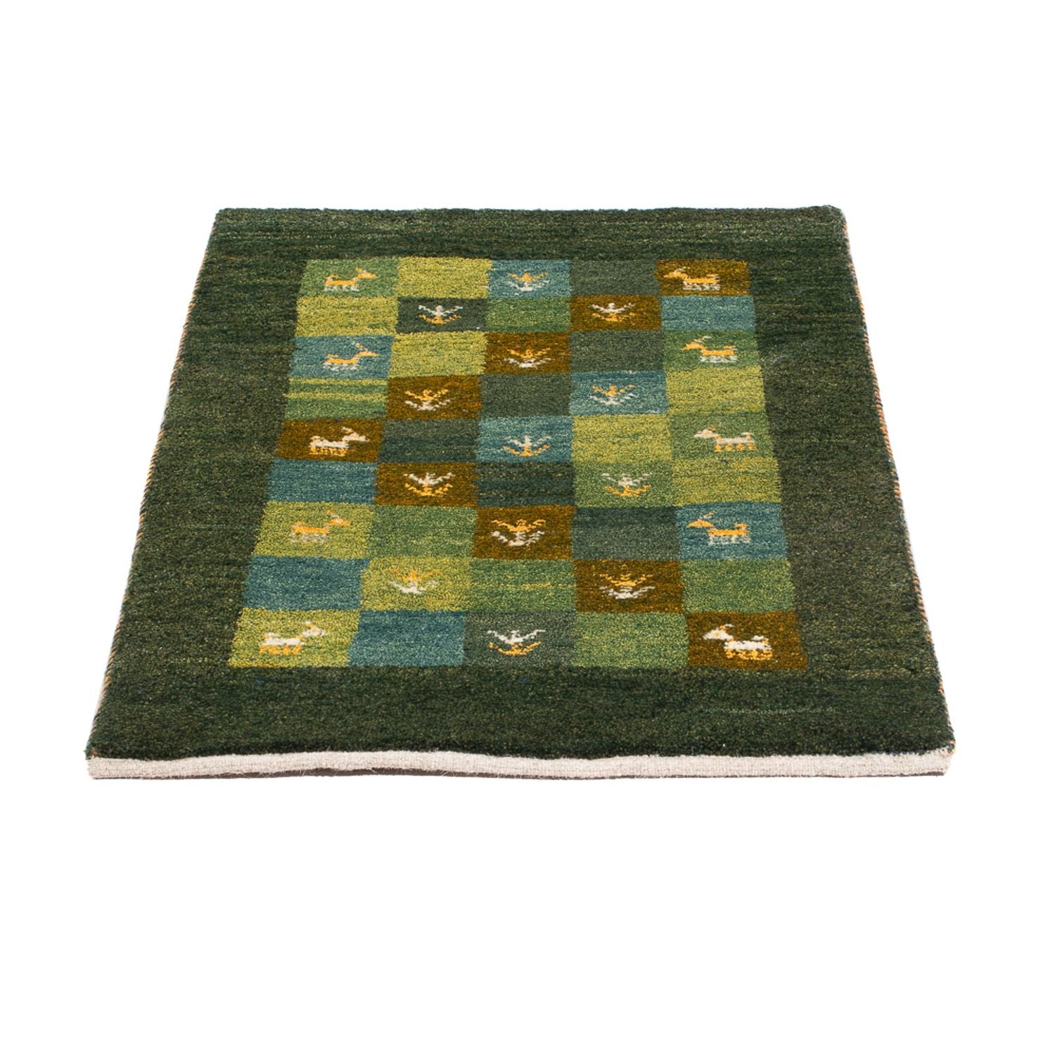 Gabbeh-tæppe - Persisk - 87 x 61 cm - grøn