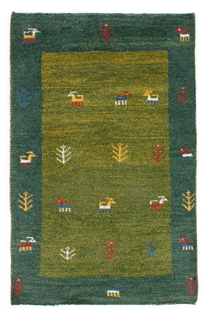 Gabbeh-tæppe - Persisk - 86 x 58 cm - grøn