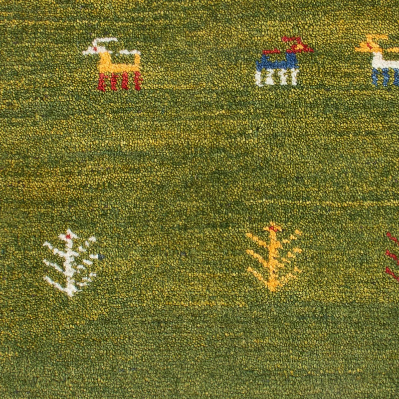 Gabbeh-tæppe - Persisk - 86 x 58 cm - grøn