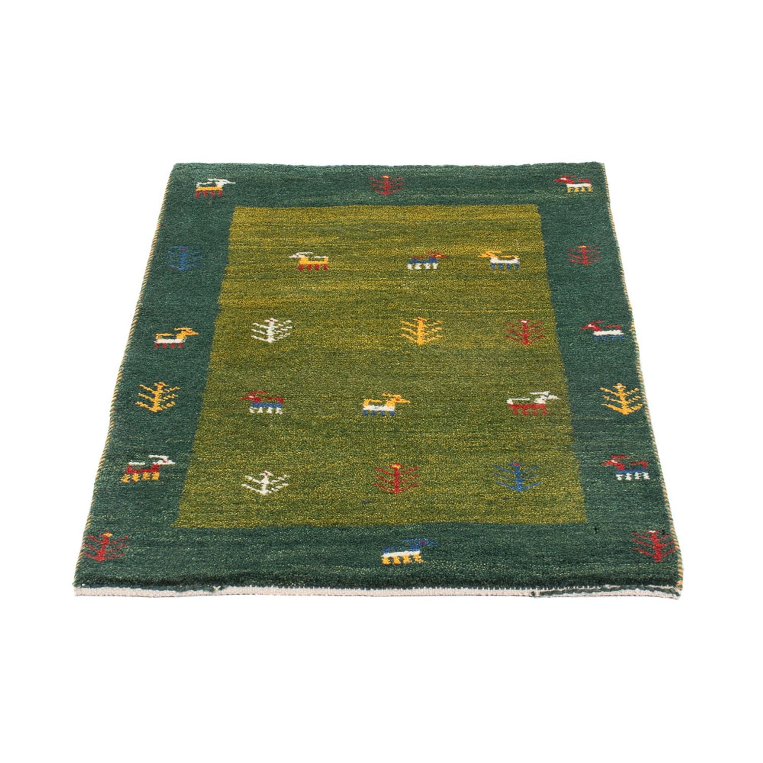 Gabbeh-tæppe - Persisk - 86 x 58 cm - grøn