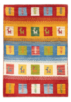 Gabbeh-tæppe - Persisk - 87 x 61 cm - flerfarvet
