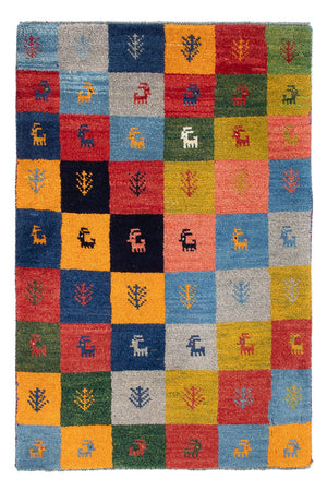 Gabbeh-tæppe - Persisk - 90 x 63 cm - flerfarvet