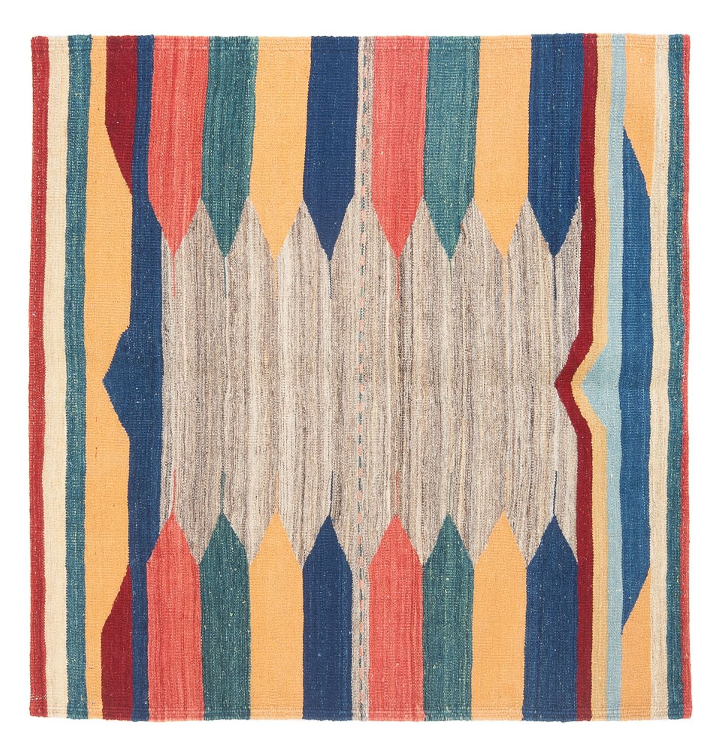 Kelim-tæppe - orientalsk firkantet  - 128 x 125 cm - mintgrøn