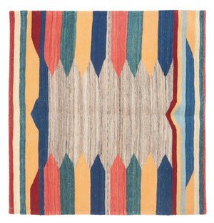 Kelim-tæppe - orientalsk firkantet  - 128 x 125 cm - mintgrøn