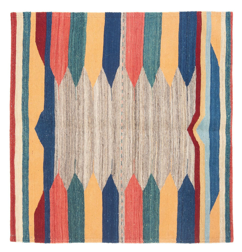 Kelim-tæppe - orientalsk firkantet  - 128 x 125 cm - mintgrøn