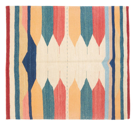 Kelim-tæppe - orientalsk firkantet  - 129 x 125 cm - mintgrøn