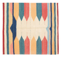 Kelim-tæppe - orientalsk firkantet  - 129 x 125 cm - mintgrøn