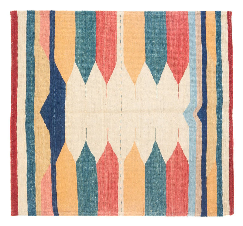 Kelim-tæppe - orientalsk firkantet  - 129 x 125 cm - mintgrøn