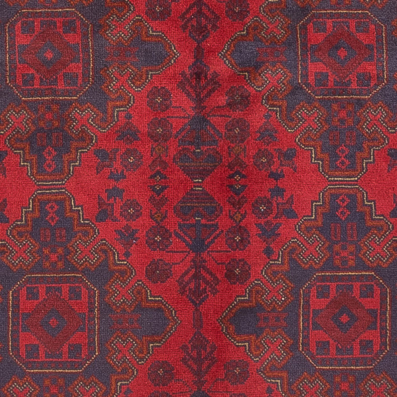 Afghansk tæppe - Kunduz - 200 x 152 cm - mørkerød