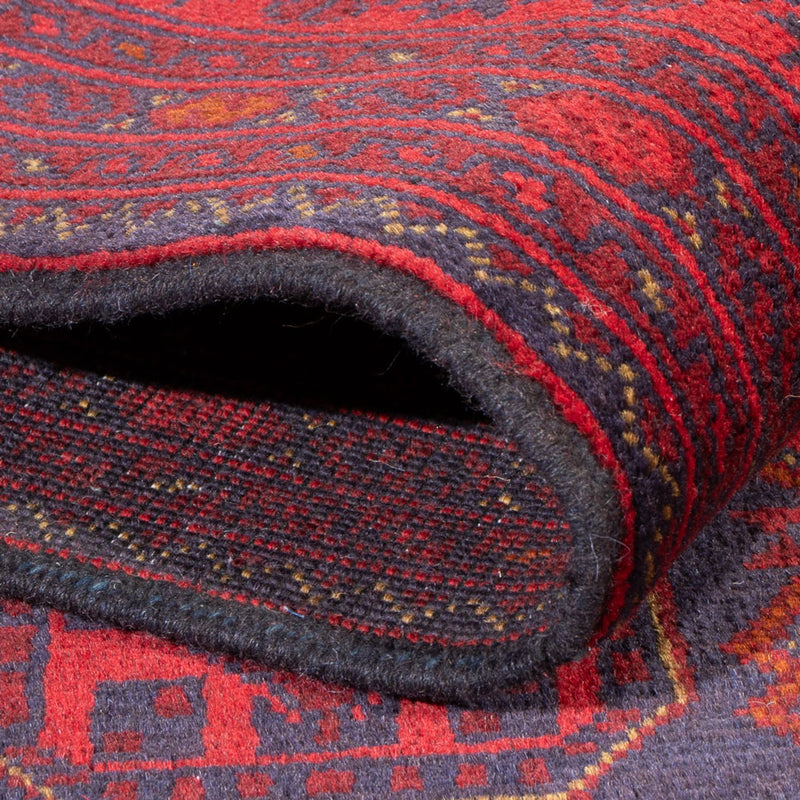 Afghansk tæppe - Kunduz - 200 x 152 cm - mørkerød