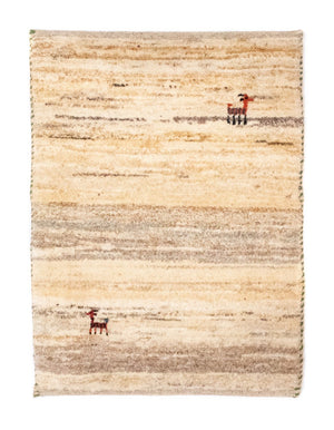 Gabbeh-tæppe - Persisk - 60 x 40 cm - beige