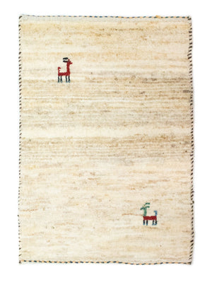 Gabbeh-tæppe - Persisk - 60 x 40 cm - beige