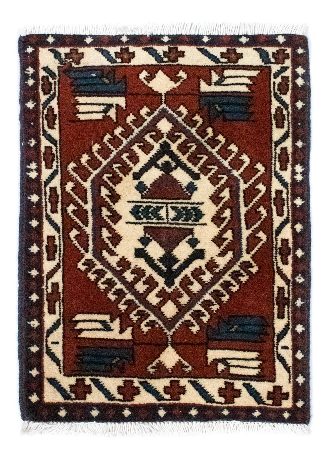 Persisk tæppe - Nomadisk firkantet  - 54 x 40 cm - brun