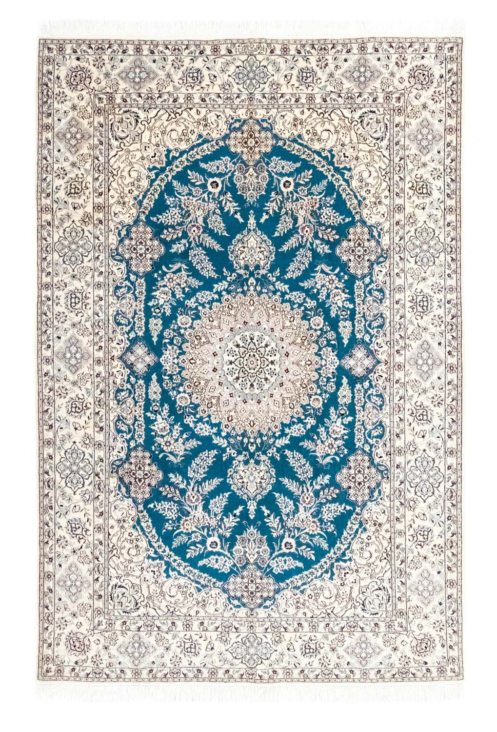 Persisk tæppe - Nain - Premium - 230 x 153 cm - turkis
