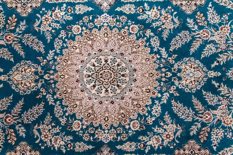 Persisk tæppe - Nain - Premium - 230 x 153 cm - turkis