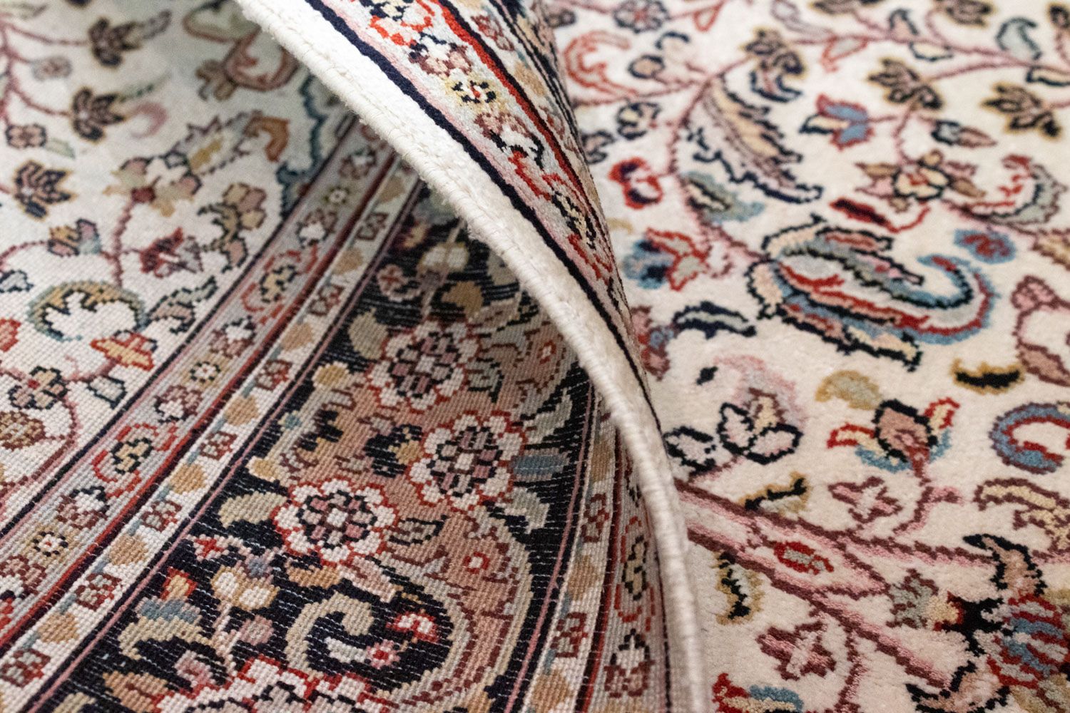 Silketæppe - Kashmir Silk - 161 x 93 cm - blå