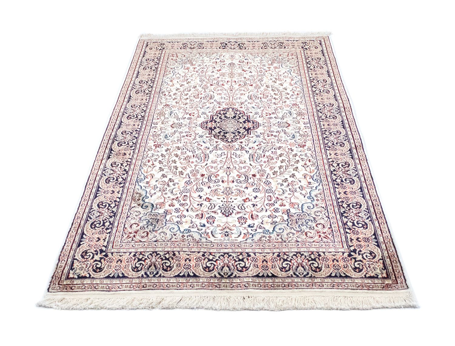 Silketæppe - Kashmir Silk - 161 x 93 cm - blå