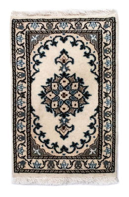 Persisk tæppe - Nain - 60 x 40 cm - naturlig hvid