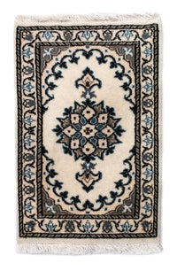 Persisk tæppe - Nain - 60 x 40 cm - naturlig hvid