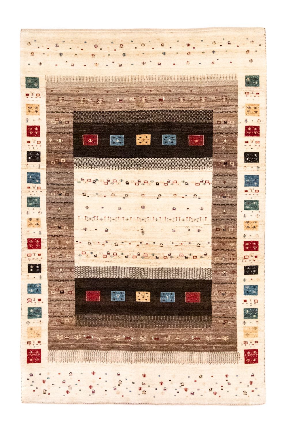 Gabbeh Tæppe - Loribaft Persisk - 260 x 170 cm - farvet