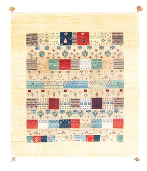 Gabbeh Tæppe - Loribaft Persisk - 230 x 200 cm - farvet