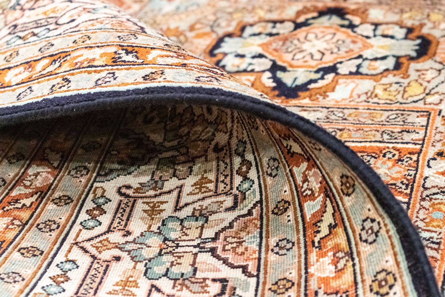 Silketæppe - Kashmir Silk - 229 x 152 cm - beige