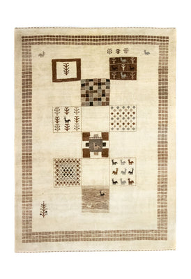 Gabbeh Tæppe - Loribaft Persisk - 219 x 157 cm - beige