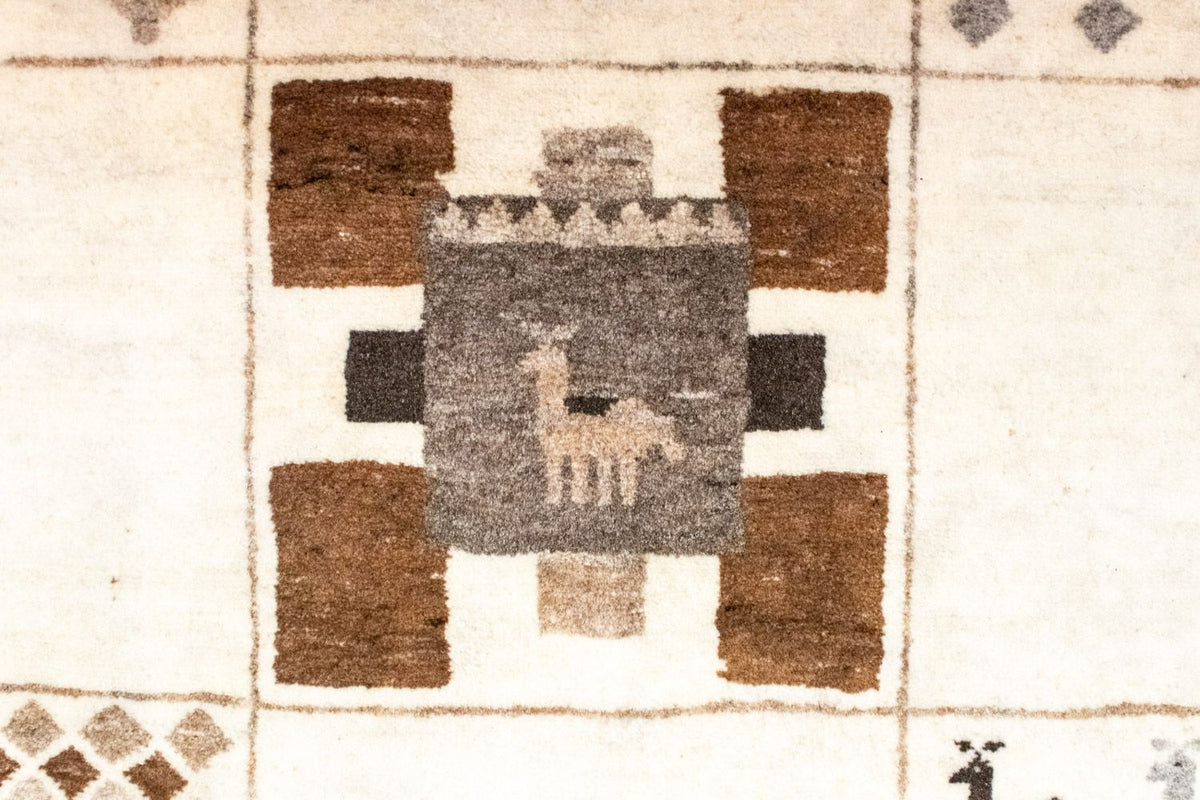 Gabbeh Tæppe - Loribaft Persisk - 219 x 157 cm - beige