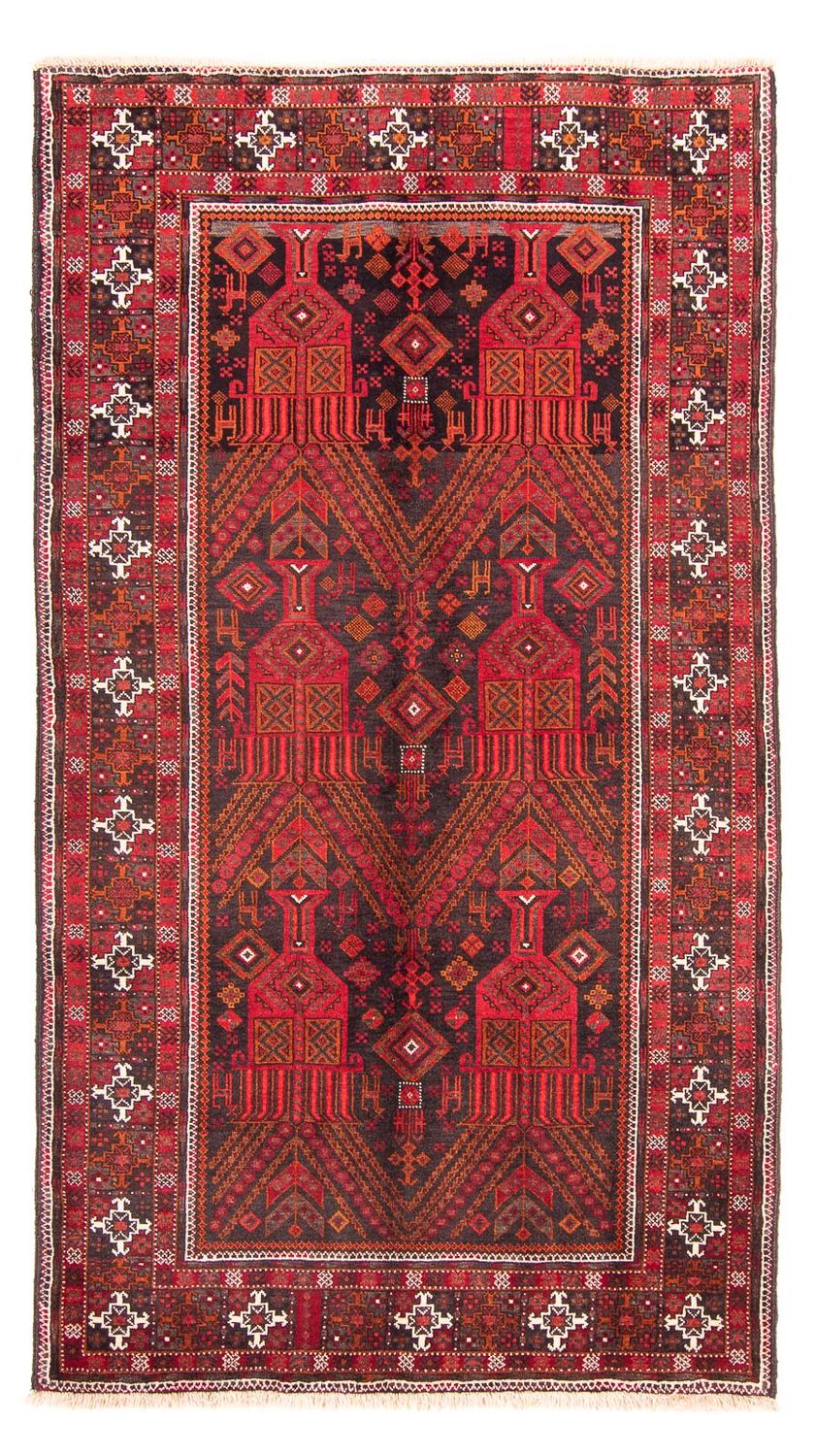 Løber Baluch-tæppe - 240 x 124 cm - mørkerød