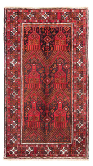Løber Baluch-tæppe - 240 x 124 cm - mørkerød