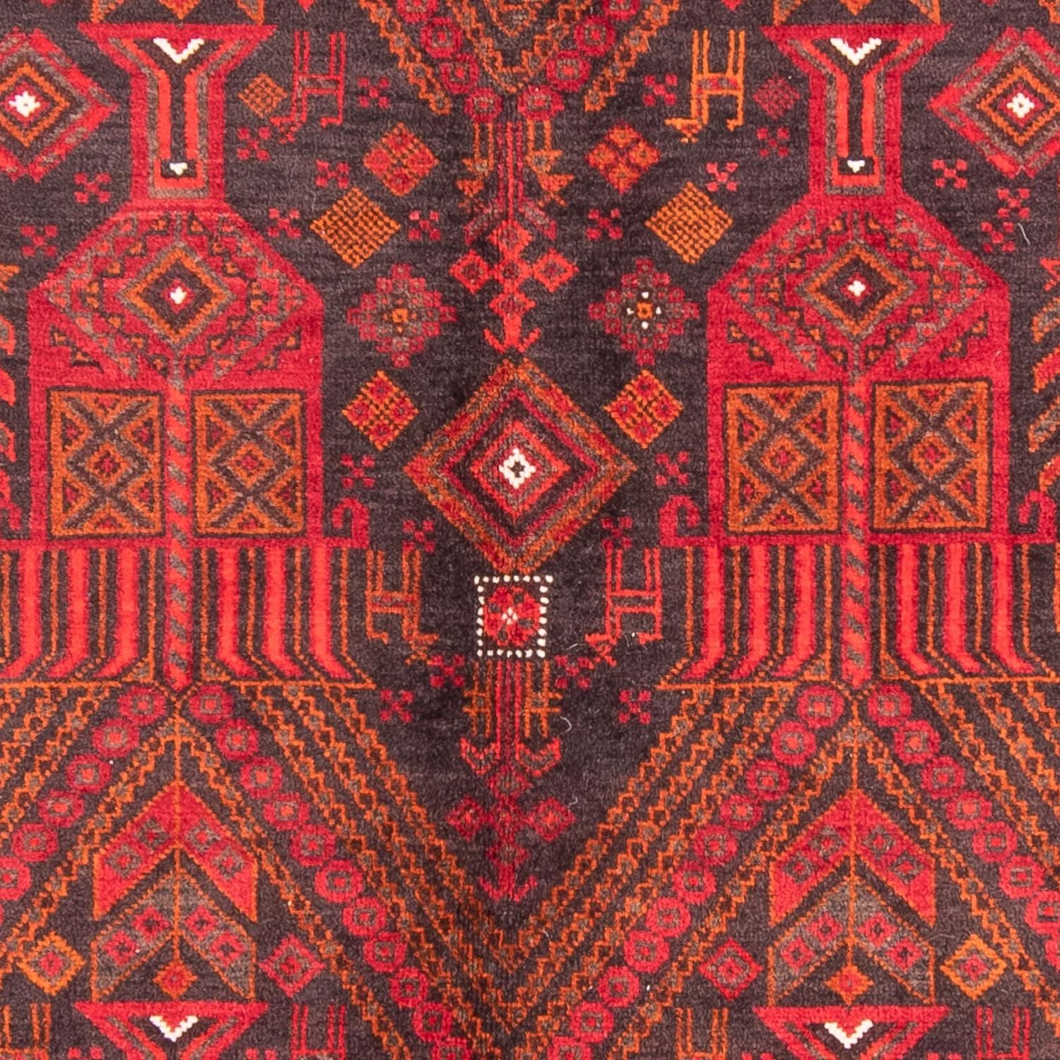 Løber Baluch-tæppe - 240 x 124 cm - mørkerød