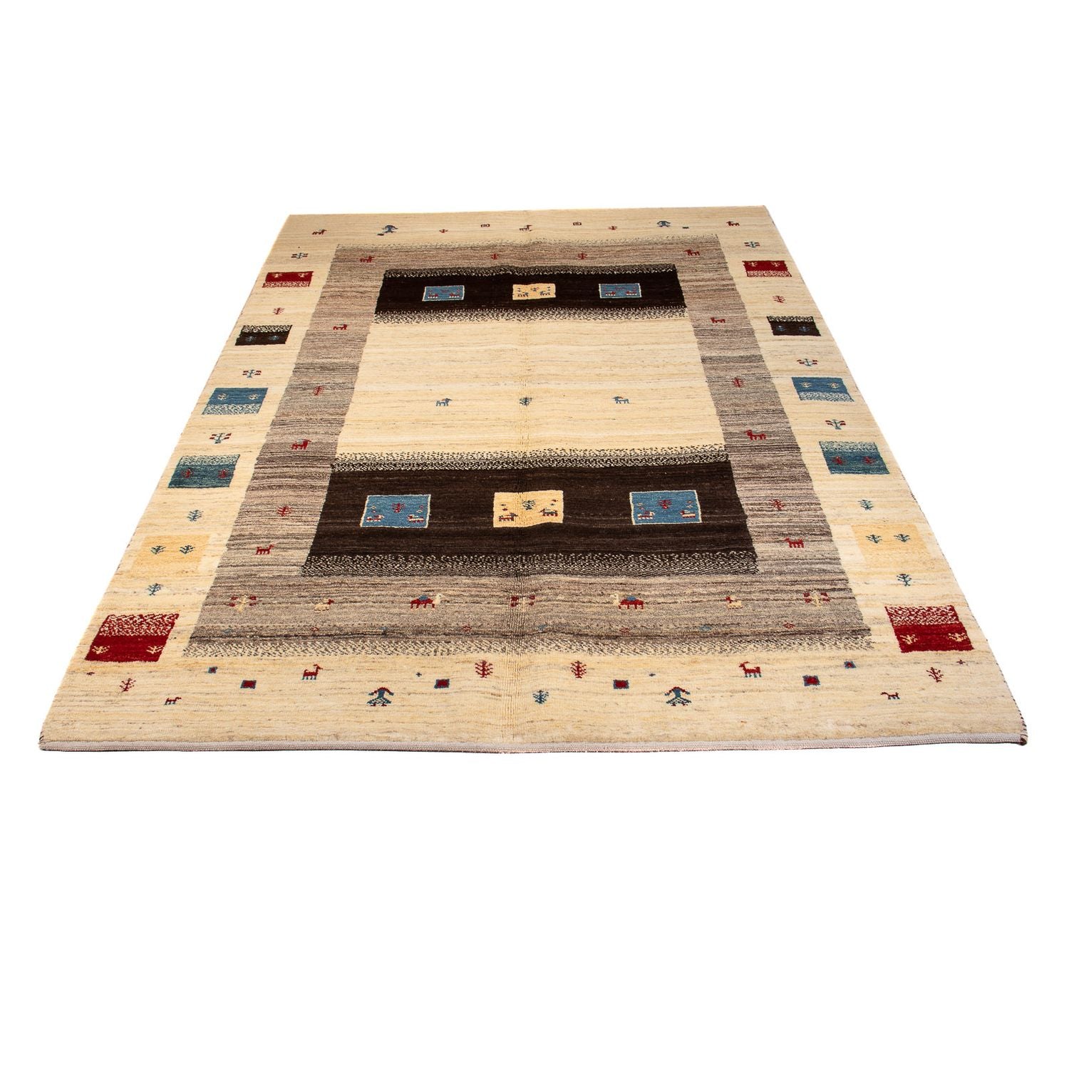 Gabbeh Tæppe - Loribaft Persisk - 240 x 153 cm - beige