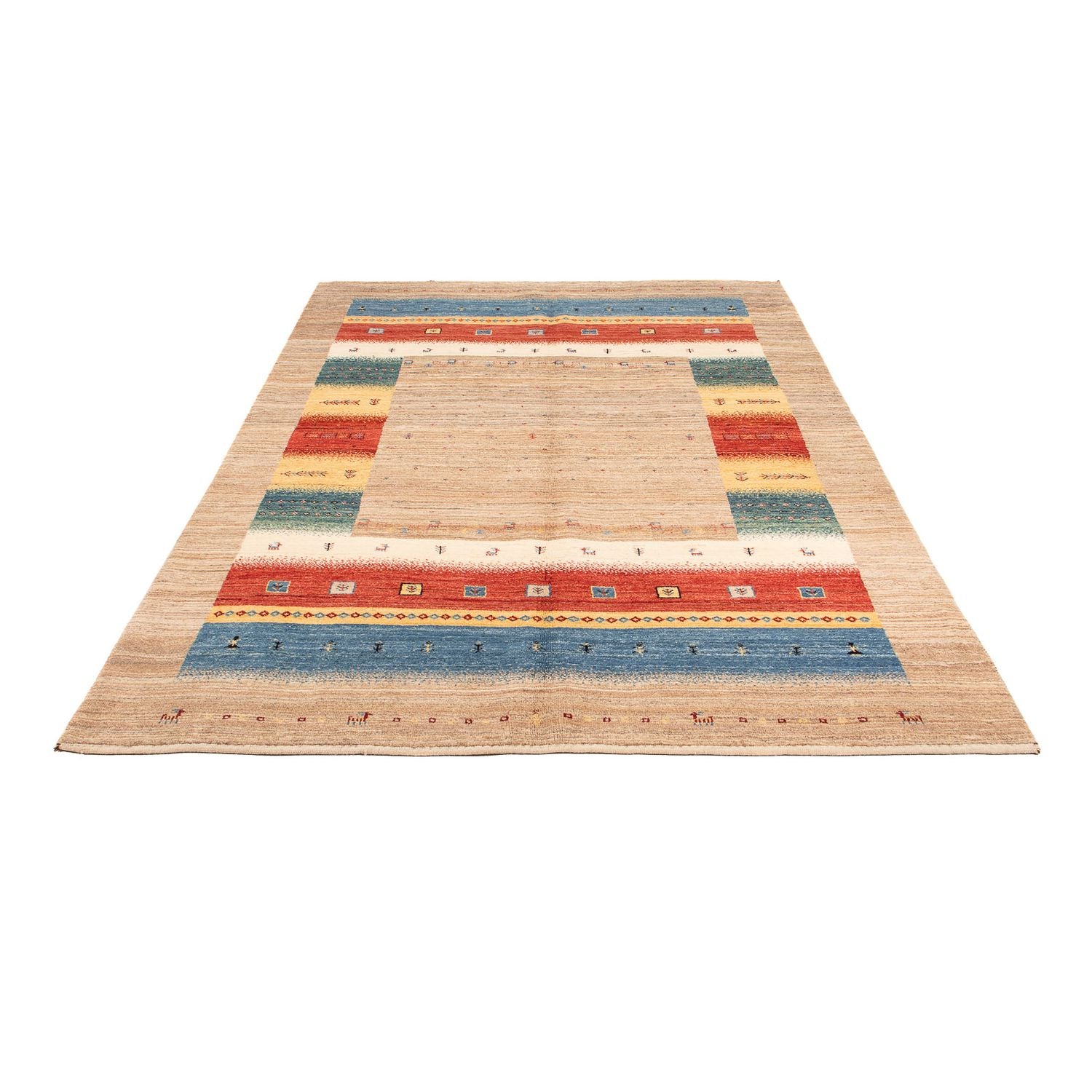 Gabbeh Tæppe - Loribaft Persisk - 245 x 157 cm - beige