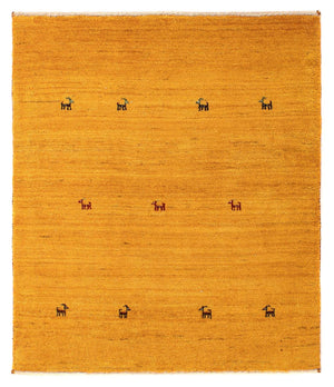 Gabbeh Tæppe - Loribaft Persisk firkantet  - 103 x 85 cm - orange