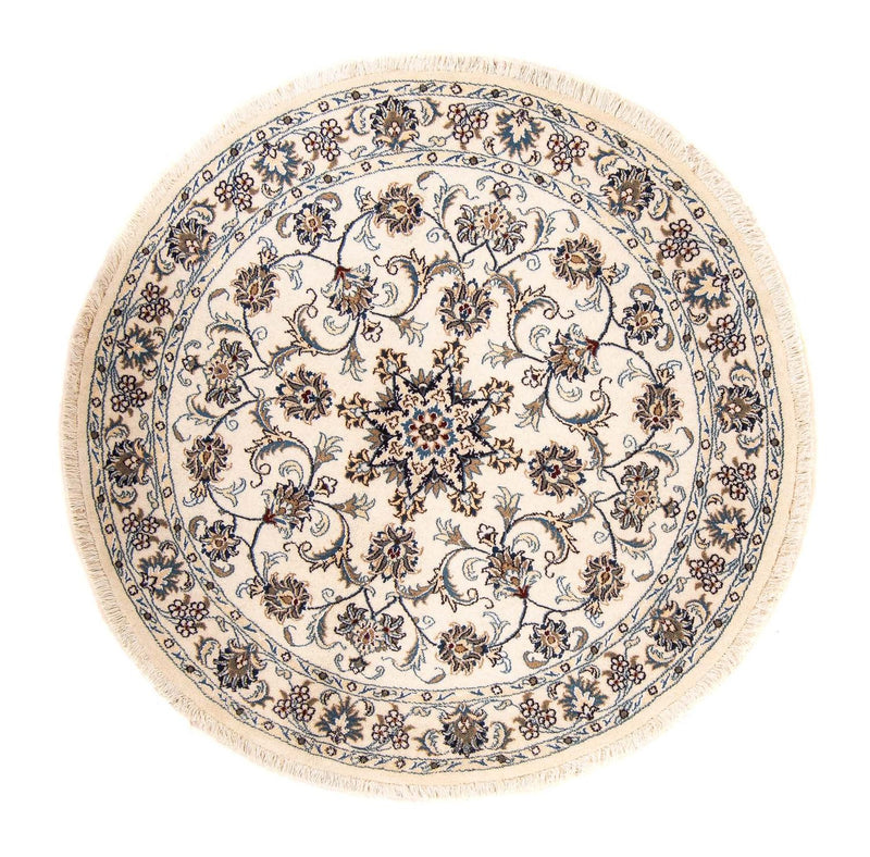 Persisk tæppe - Nain rundt  - 150 x 150 cm - beige