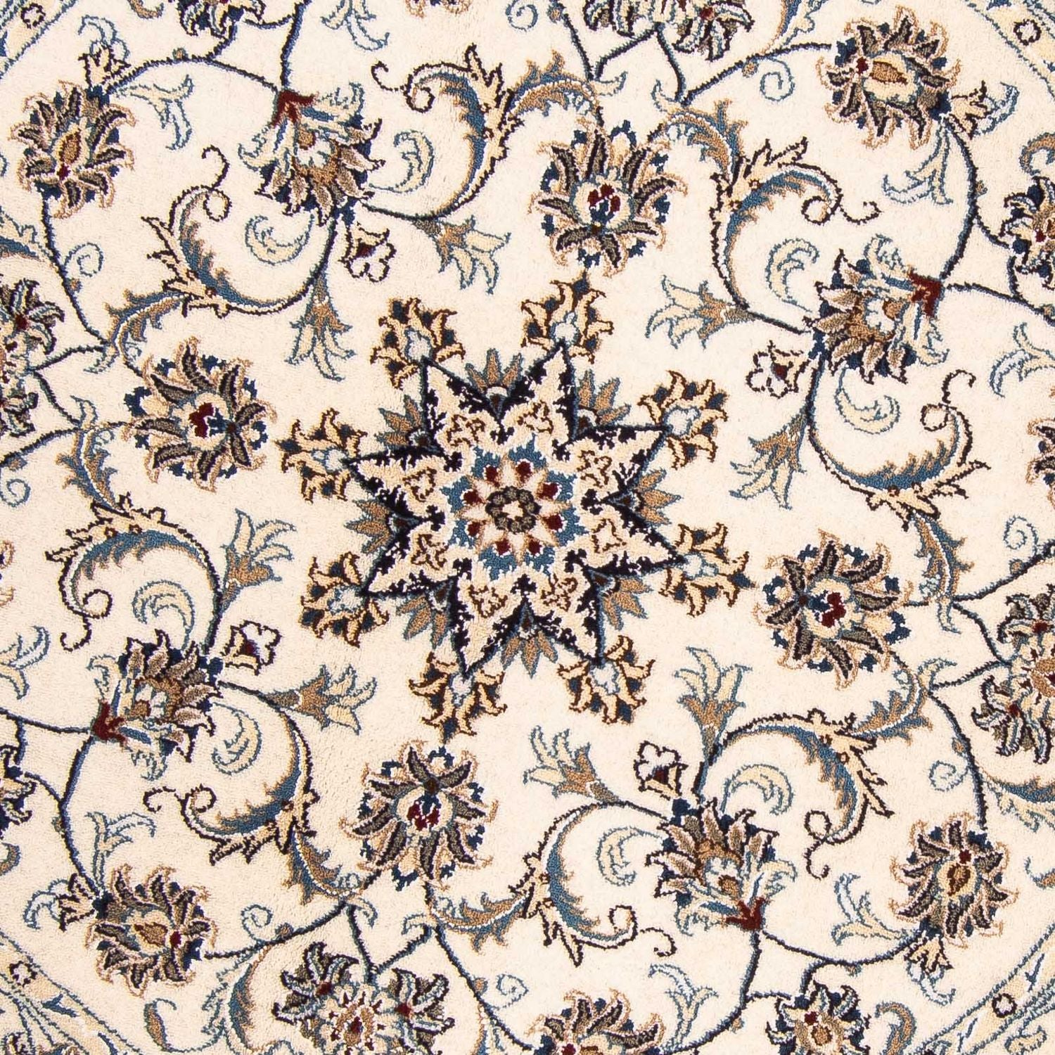 Persisk tæppe - Nain rundt  - 150 x 150 cm - beige