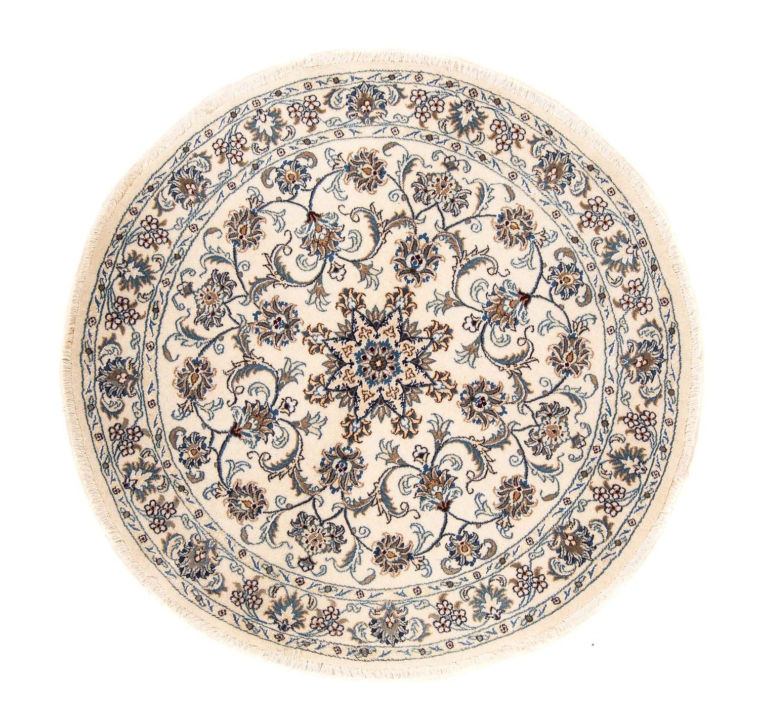 Persisk tæppe - Nain rundt  - 150 x 150 cm - beige