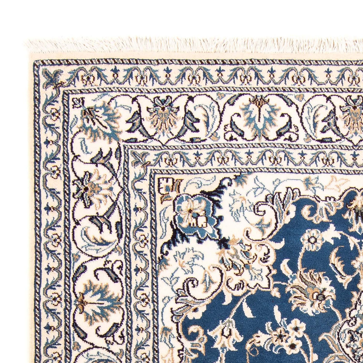 Persisk tæppe - Nain - 198 x 149 cm - mørkeblå